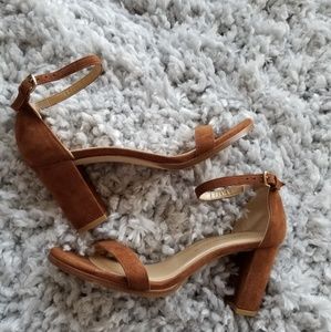 Stuart Weitzman Nearlynude suede city sandals